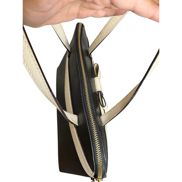 Kate Spade Kirk Park Saffiano Leather Bow Bag Purse Black With Crossbody Strap - Picture 8 of 10